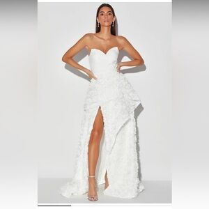 Bariano x Lulus Georgiana White Strapless Maxi Dress